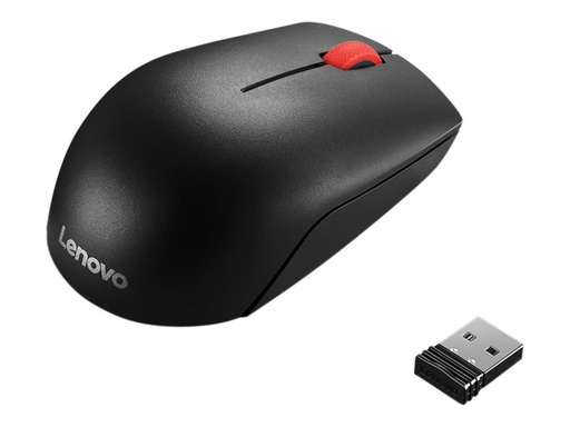[4Y50R20864] Lenovo Essential Compact - Maus - rechts- und linkshändig - 3 Tasten - kabellos - 2.4 GHz - kabelloser Empfänger (USB)
