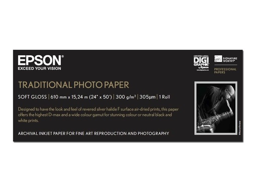 [C13S045055] Epson Traditional Photo Paper - Rolle (61 cm x 15 m)