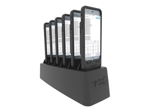 [CX3656-2308] Socket Mobile DuraSled DS800 - Mit 6 Bay-Ladegerät - Barcode-Scanner - Begleiter - Linear-Imager - decodiert - Bluetooth 2.1 EDR (Packung mit 6)