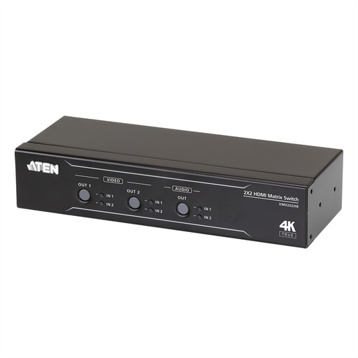 [VM0202HB] ATEN VM0202HB 2 x 2 True 4K HDMI Audio/Video Matrix Switch - KVM-Umschalter - 4-Port