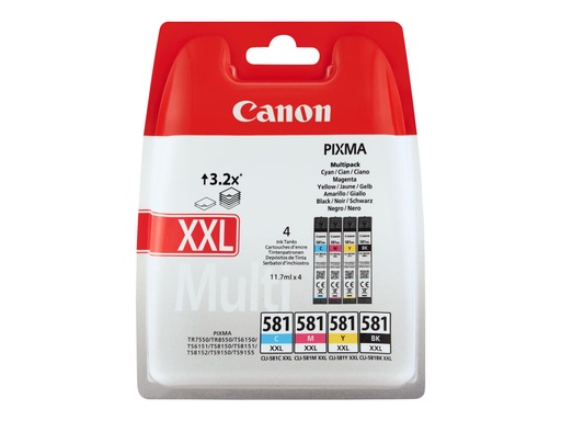 [1998C005] Canon CLI-581XXL C/M/Y/BK Multi Pack - 4er-Pack