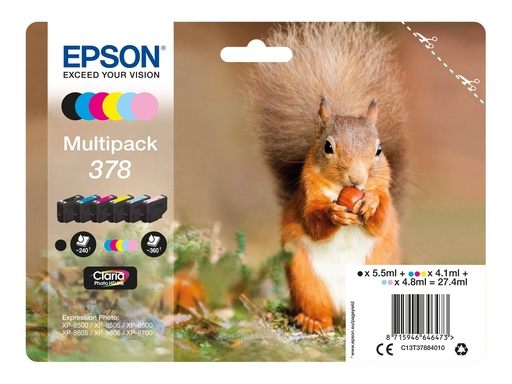 [C13T37884010] Epson Multipack 378 - 6er-Pack - Schwarz, Gelb