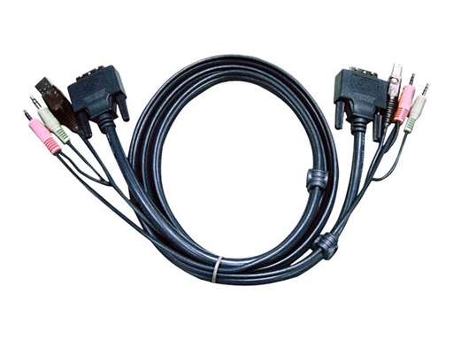 [2L-7D03UD] ATEN 2L-7D03UD - Video- / USB- / Audio-Kabel - USB, mini-phone stereo 3.5 mm, DVI-D (M)