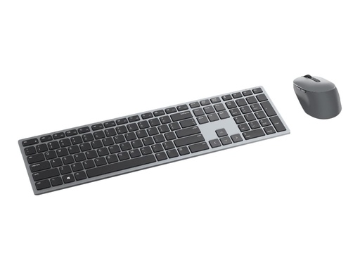 [KM7321WGY-INT] Dell Pro Plus-Tastatur und -Maus – KM7321W - US international (QWERTY) - Volle Größe (100%) - Kabellos - RF Wireless + Bluetooth - QWERTY - Grau - Titan - Maus enthalten