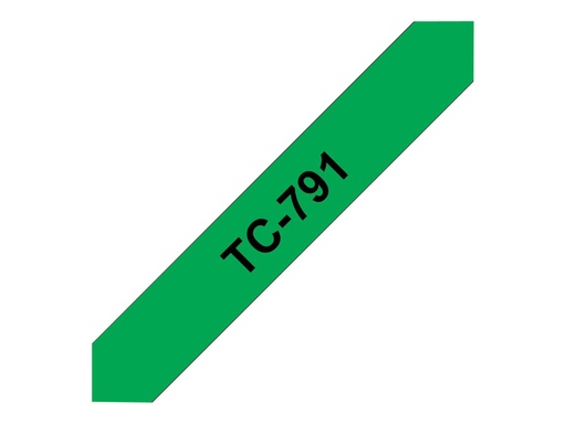 [TC791] Brother TC791 - 9 mm x Schwarz auf Grün - laminiertes Band