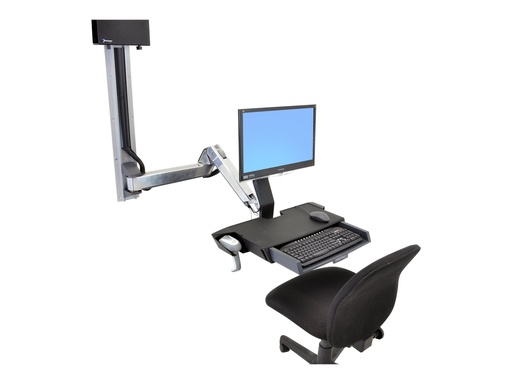 [45-261-026] Ergotron Sit-Stand Combo Extender - Montagekomponente (Verlängerungsarm, Wandschienenhalterung, Armabdeckung, Befestigungsmaterialien)