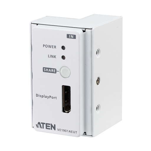 [VE1901AEUT-AT-G] ATEN DisplayPort HDBaseT-Lite Sender mit EU-Wandplatte / PoH - 4096 x 2160 Pixel - AV-Sender - 60 m - Kabelgebunden - Weiß - HDCP