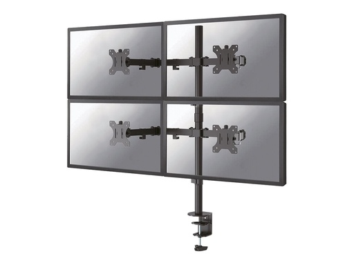 [FPMA-D550D4BLACK] Neomounts FPMA-D550D4 - Befestigungskit (Tischplattenbohrung, Spannbefestigung für Tisch, Stange, 4 VESA-Adapter, 4 Arme)