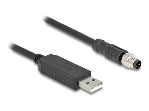 [64258] Delock Kabel USB / seriell - USB (M) zu 3-poliger M8 RS-232 (M)