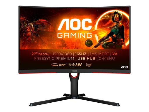 [C27G3U/BK] AOC Gaming C27G3U/BK - LED-Monitor - Gaming - gebogen - 68.6 cm (27")