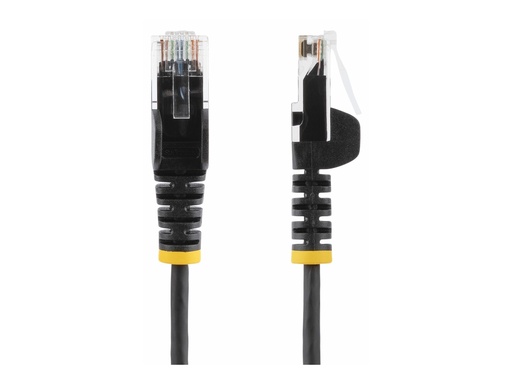 [N6PAT100CMBKS] StarTech.com 1m Slim LSZH CAT6 Ethernet Cable, 10 Gigabit Snagless RJ45 100W PoE Patch Cord, CAT 6 10GbE UTP Network Cable w/Strain Relief, Black, ETL, Low Smoke Zero Halogen - Category 6 - 28AWG (N6PAT100CMBKS)