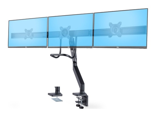 [3M1A3SG-MONITOR-ARM] StarTech.com Monitortischhalterung für 3 Monitore 27", VESA 75x75/100x100 - Befestigungskit - einstellbarer Arm - für 3 LCD-Anzeigen - Dreifach-Monitorhalterung - Kunststoff, Aluminium, Stahl - Schwarz - Bildschirmgröße: 43.2-68.6 cm (17"-27")