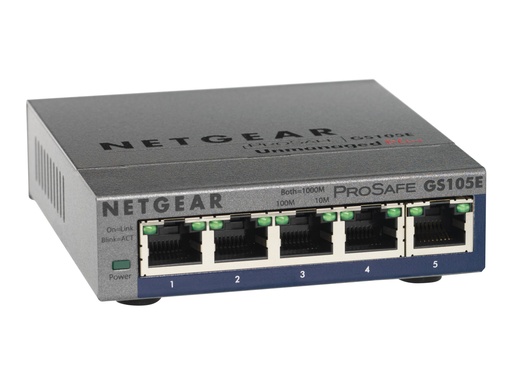 [GS105E-200PES] Netgear Plus GS105Ev2 - Switch - managed - 5
