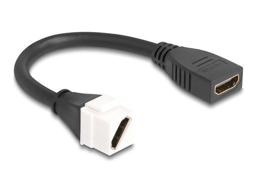 [90326] Delock HDMI-Kabel - HDMI weiblich zu HDMI weiblich Keystone - 20 cm - Schwarz - 8K60Hz (7680 x 4320)