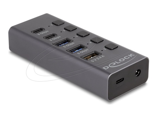 [64248] Delock Hub - 5 Gbps, 1 Schnellladeanschluss