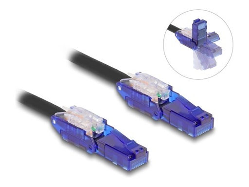 [80926] Delock Netzwerkkabel - RJ-45 (M) 90° nach oben drehbar bis 90° nach unten drehbar zu RJ-45 (M)
