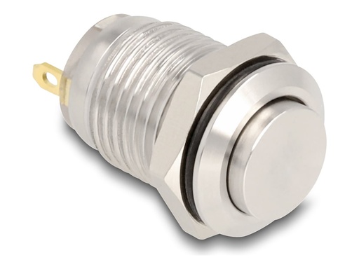 [20983] Delock Drücktaster - für 12 mm Installation, 2 x Lötanschluss