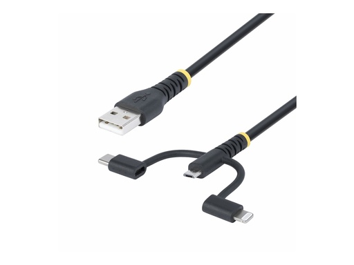 [RLTCUB1MBK] StarTech.com StarTech 3.3ft USB Multi Charging Cable, Lightning/Micro-USB/Type-C