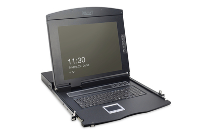 [DS-72210-3CH] DIGITUS 17" LCD KVM-Konsole, 16-Port VGA, schweizer Tastatur