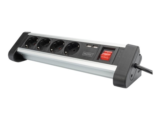 [DA-70614] DIGITUS 4-fach Office-Steckdosenleiste mit 2x USB-Anschlüssen