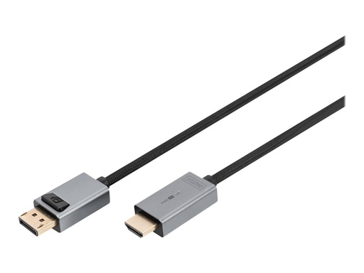 [DB-340202-010-S] DIGITUS Adapterkabel - DisplayPort männlich zu HDMI männlich - 1 m - abgeschirmt - Schwarz - 4K-Support (3840 x 2160)