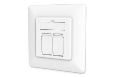 [DN-9010/8-2] DIGITUS CAT 6A Klasse EA Netzwerkdose, designkompatibel, geschirmt, Unterputz, 4 Richtungen