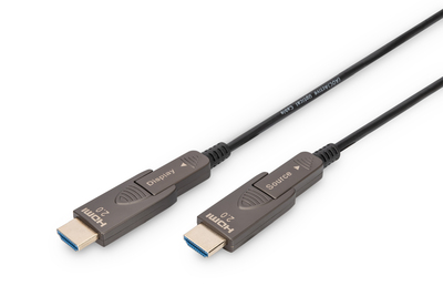 [AK-330127-150-S] DIGITUS 4K - HDMI AOC Hybrid Glasfaserkabel mit 15m abnehmbaren Stecker