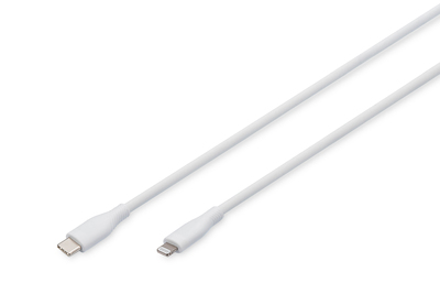 [AK-600110-020-W] DIGITUS Lightning Silikon Anschlusskabel, USB-C - Lightning, 2m, weiß