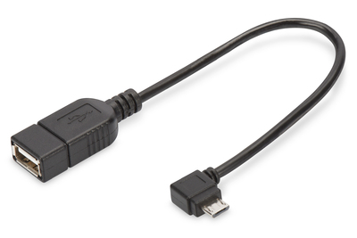 [AK-300313-002-S] DIGITUS USB Micro-B - USB-A Adapter/ Konverter, OTG, 0,15m