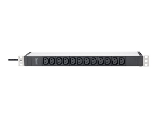 [DN-95426] DIGITUS Steckdosenleiste mit Aluminiumprofil, 12-fach, 2 m Zuleitung Schutzkontaktstecker