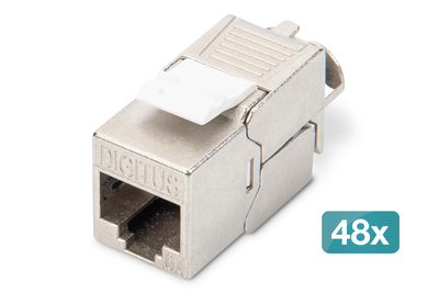 [DN-93615-48] DIGITUS CAT 6A Keystone Modul, geschirmt, werkzeugfreier Montageanschluss - 48 Stk.