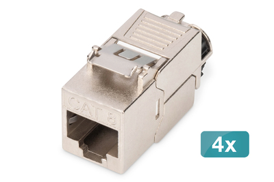 [DN-93816-4] DIGITUS CAT 8.1 Keystone Modul, geschirmt, werkzeugfreier Montageanschluss - 4 Stk.