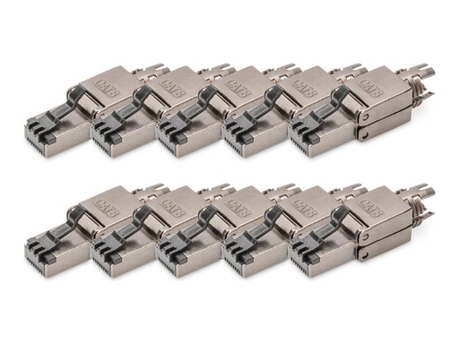 [DN-93837-10] DIGITUS Netzwerkanschluss - RJ-45 (M) - STP - CAT 8.1 - IEEE 802.3af/IEEE 802.3at/IEEE 802.3bt - Schwarz (Packung mit 10)
