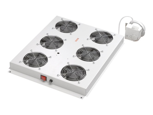 [DN-19 FAN-4-SRV] DIGITUS Professional DN-19 FAN-4-SRV - Rack-Dach mit 2 Lüftern - mit 4 Lüfter - Hellgrau, RAL 7035 - 48.3 cm (19")
