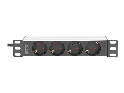 [DN-95418] DIGITUS 10" Steckdosenleiste mit Aluminiumprofil, 4-fach Schutzkontaktsteckdose