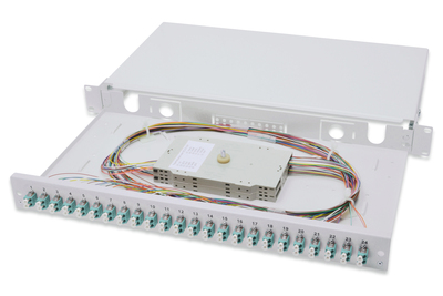 [DN-96332/3] DIGITUS LWL Spleißbox, 1HE, bestückt, 24x LC DX, OM3