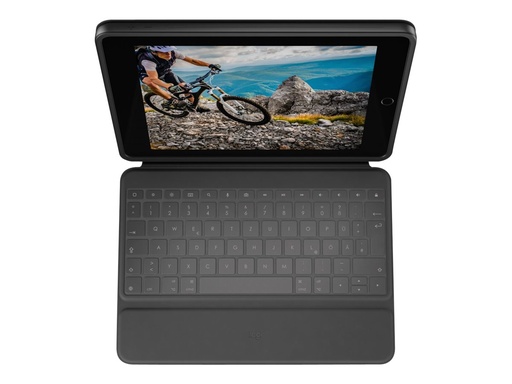 [920-011200] Logitech Rugged Folio - Tastatur und Foliohülle - Apple Smart connector - QWERTZ - Deutsch - Graphite - für Apple 10.9-inch iPad (10. Generation)