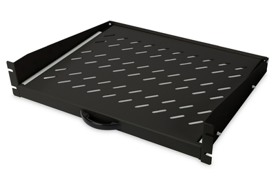 [DN-19-TRAY-2-450-SW] DIGITUS Ausziehbarer Fachboden zum Festeinbau an den vorderen 483 mm (19")-Profilschienen