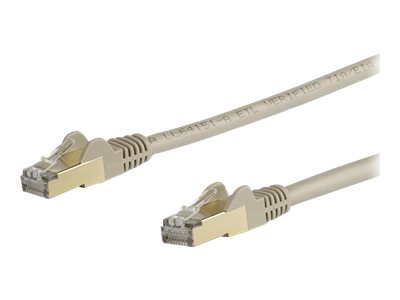 [6ASPAT1MGR] StarTech.com 1m CAT6A Ethernet Cable, 10 Gigabit Shielded Snagless RJ45 100W PoE Patch Cord, CAT 6A 10GbE STP Network Cable w/Strain Relief, Grey, UL Certified Wiring/TIA - Category 6A - 26AWG (6ASPAT1MGR)