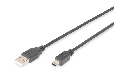 [AK-300108-010-S] DIGITUS USB-A  Mini-B Anschlusskabel, 1m