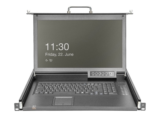 [DS-72220-5FR] DIGITUS KVM-Konsole mit KVM-Switch - 16 Anschlüsse - Französisch - 43.2 cm (17")