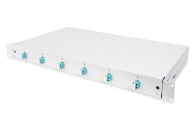 [DN-96330/3] DIGITUS LWL Spleißbox, 1HE, bestückt, 6x LC DX, OM3