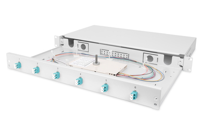 [DN-96330/3] DIGITUS LWL Spleißbox, 1HE, bestückt, 6x LC DX, OM3