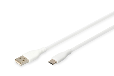 [AK-300340-020-W] DIGITUS USB-C Silikon Anschlusskabel, 2m, weiß