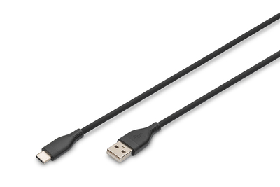 [AK-300340-010-S] DIGITUS USB-C Silikon Anschlusskabel, 1m, schwarz
