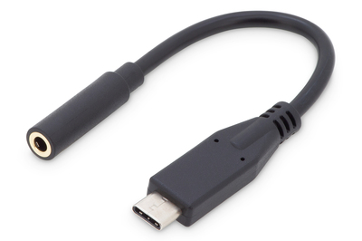 [AK-300321-002-S] DIGITUS USB-C Audio Adapter / Konverter, USB-C/Stecker - 3.5mm Klinke/Buchse