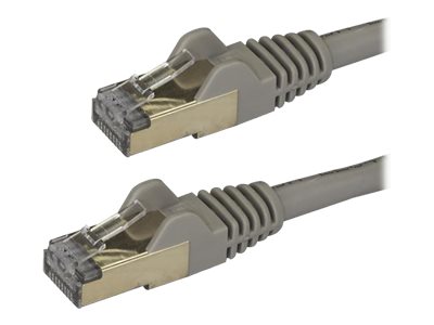 [6ASPAT50CMGR] StarTech.com 50cm CAT6A Ethernet Cable, 10 Gigabit Shielded Snagless RJ45 100W PoE Patch Cord, CAT 6A 10GbE STP Network Cable w/Strain Relief, Grey, UL Certified Wiring/TIA - Category 6A - 26AWG (6ASPAT50CMGR)