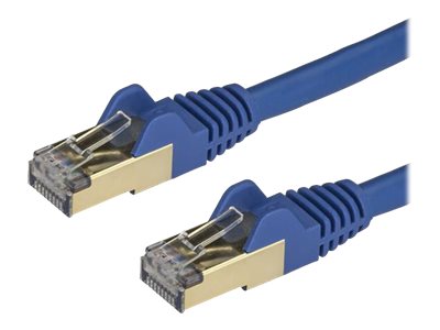 [6ASPAT50CMBL] StarTech.com Startech 50cm CAT6A Ethernet Cable, 10 Gigabit Shielded Snagless RJ45 100W PoE Patch Cord, CAT 6A 10GbE STP Network Cable w/Strain Relief, Blue, UL Certified Wiring/TIA - Category 6A - 26AWG (6ASPAT50CMBL)