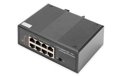[DN-651113] DIGITUS 7 Port Gigabit Ethernet Netzwerk PoE Switch, Industrial, Unmanaged, 1PD Port