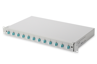 [DN-96331/3] DIGITUS LWL Spleißbox, 1HE, bestückt, 12x LC DX, OM3